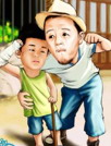 爸爸去哪儿漫画亲子照