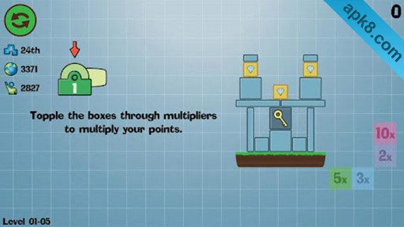 击倒箱子:Box Topple - Knockdown