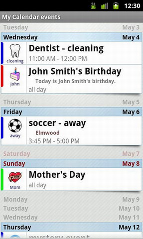 图形日程管理(Blik Calendar Widget)