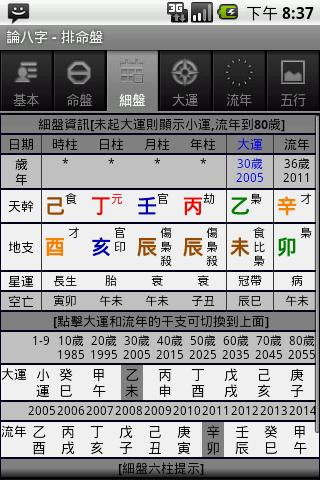 论八字：Calc8Words