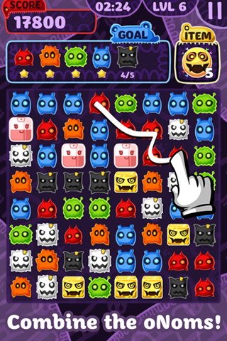 小怪物消除 平板游戏:oNomons