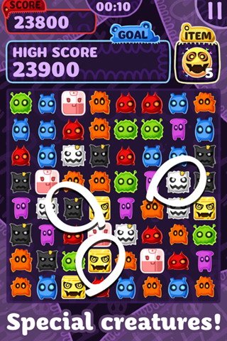 小怪物消除 平板游戏:oNomons