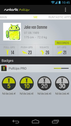 引体向上运动助理:Runtastic Pull-Ups PRO