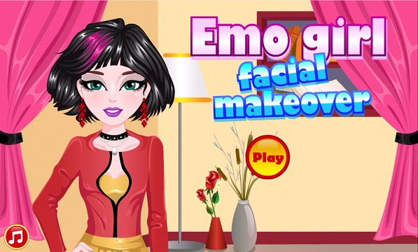 朋克女孩做美容：Emo Girl Facial Makeover