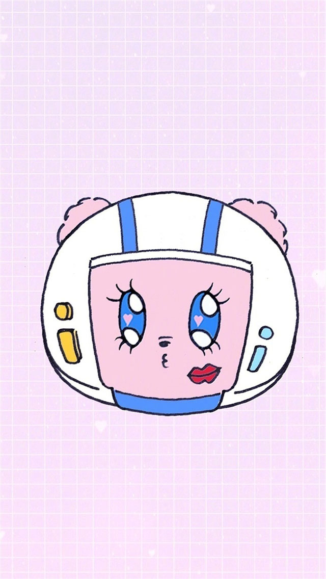 可爱萌系少女粉插画壁纸