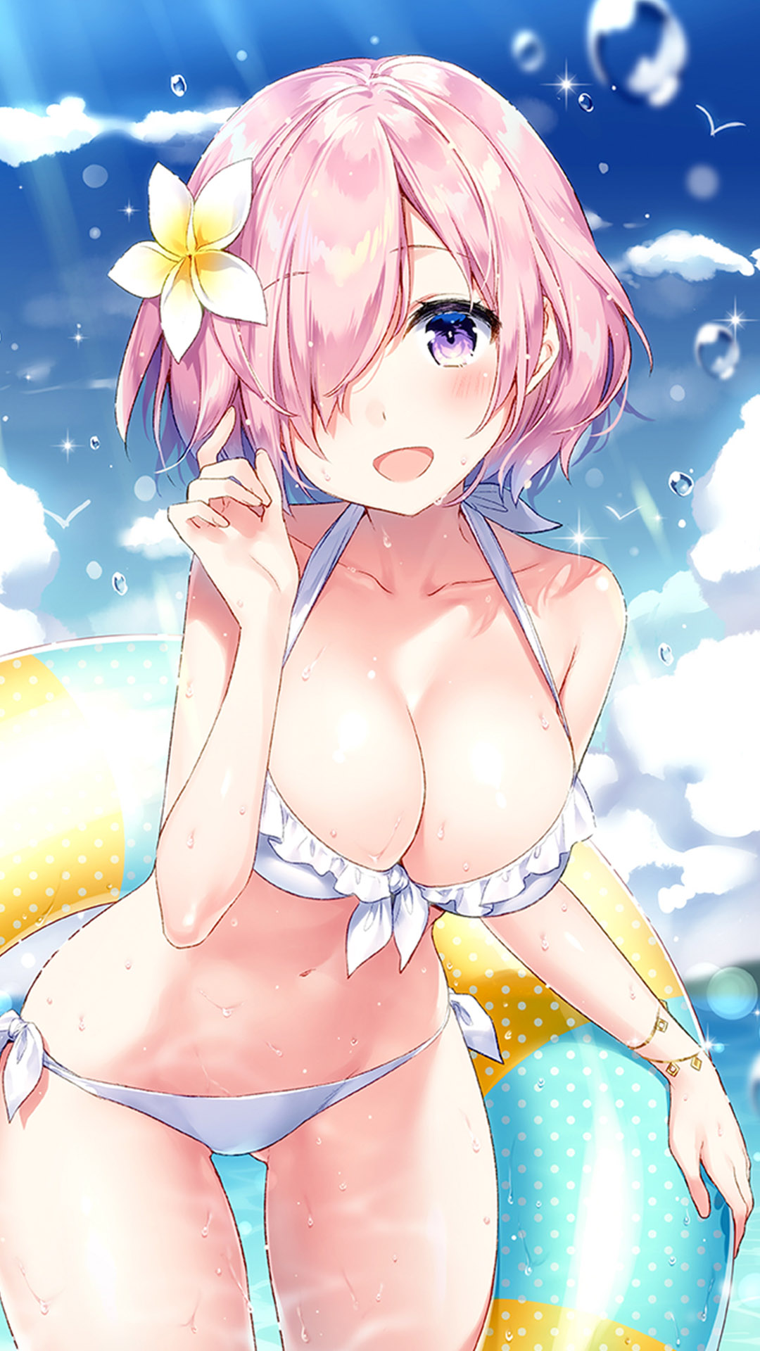 夏日泳装动漫美女手机壁纸图片