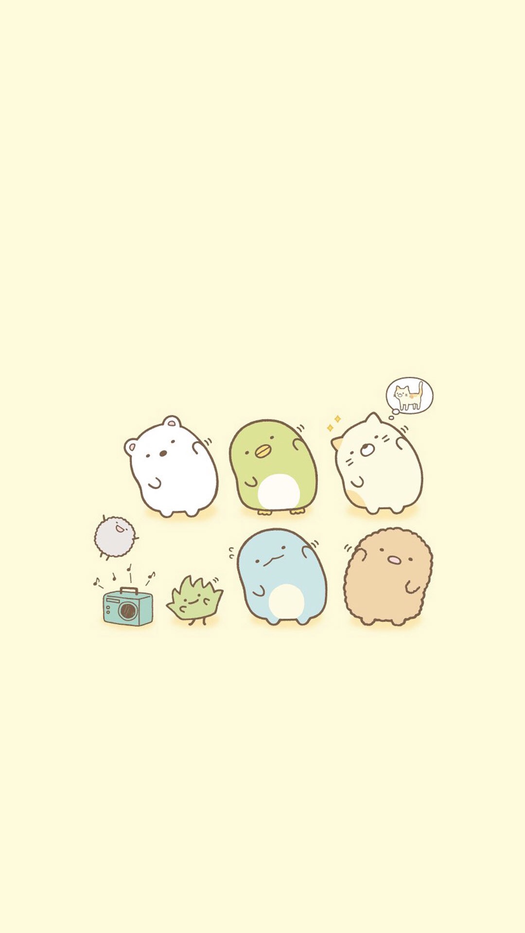 呆萌宠物插画手机壁纸图片