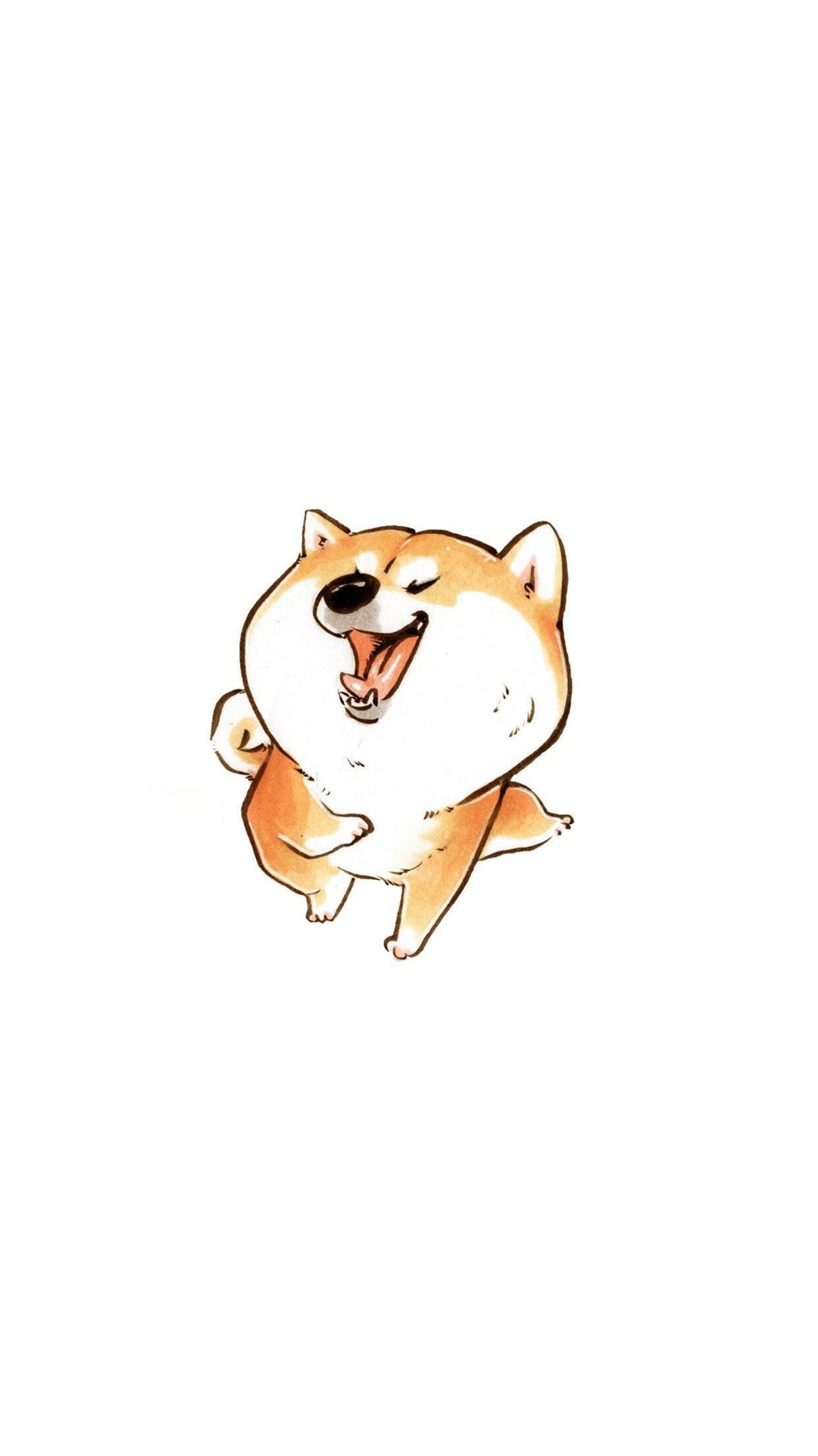 手绘柴犬卡通手机壁纸图片