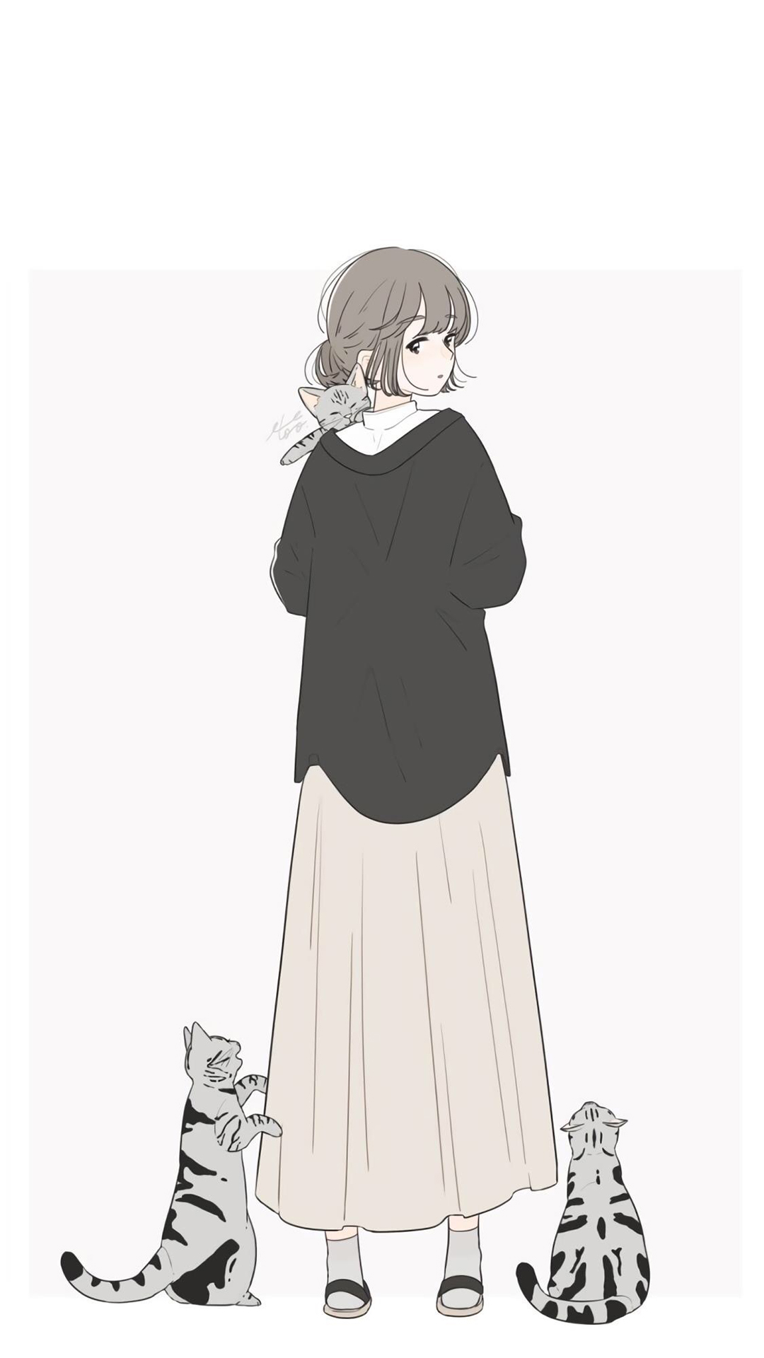 简约手绘插画手机壁纸图片