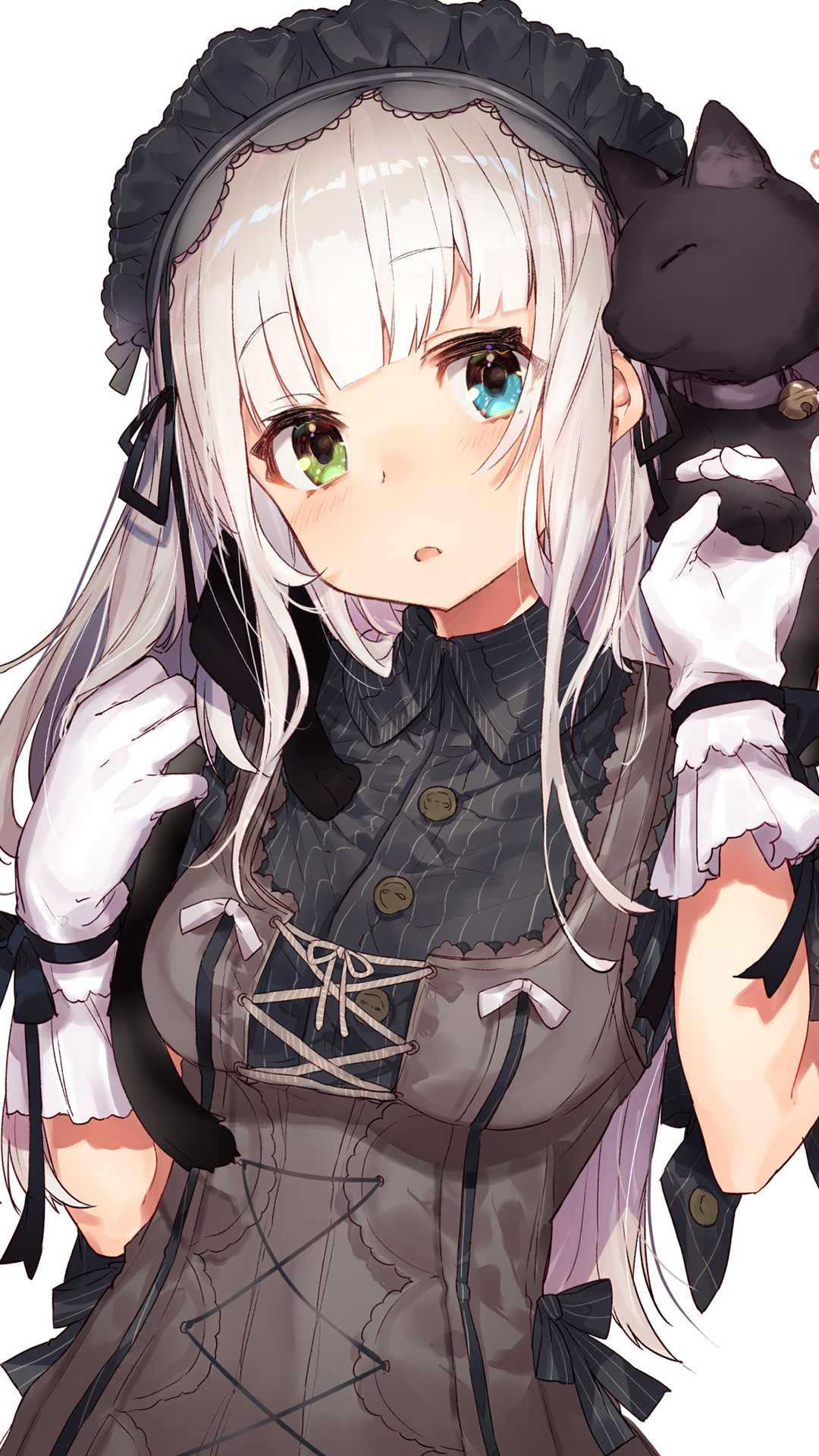 动漫美女手插画手机壁纸图片