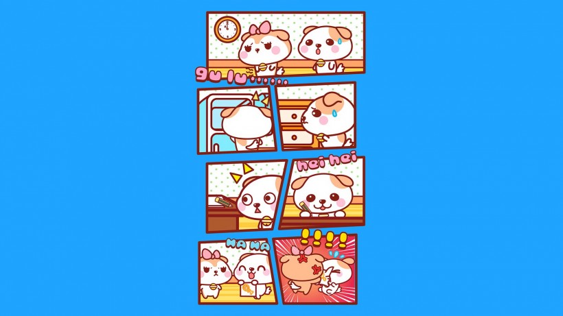 可爱卡通秋田君漫画系列手机壁纸