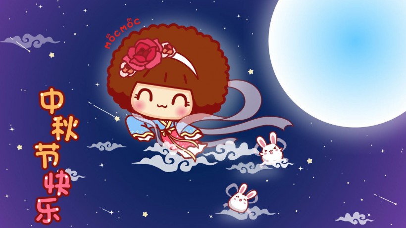 可爱摩丝摩丝中秋节卡通手机壁纸