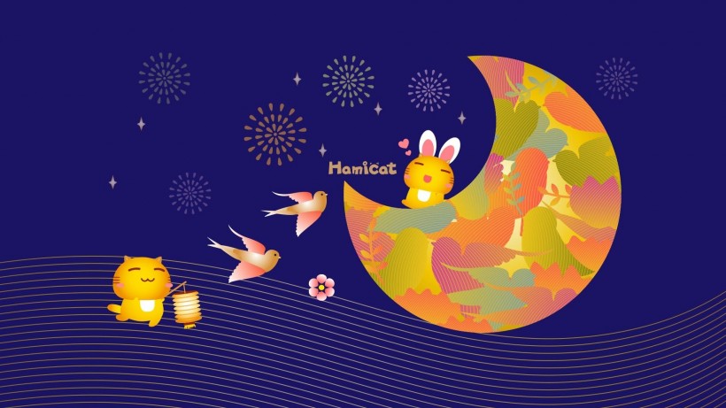 哈咪猫中秋节卡通手机壁纸