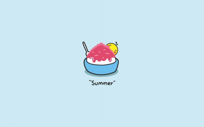 油爆叽丁SUMMER简约插画手机壁纸