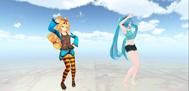 初音未来和尤尼提酱共舞