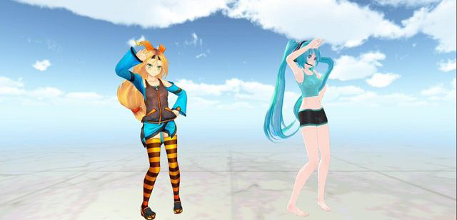 初音未来和尤尼提酱共舞