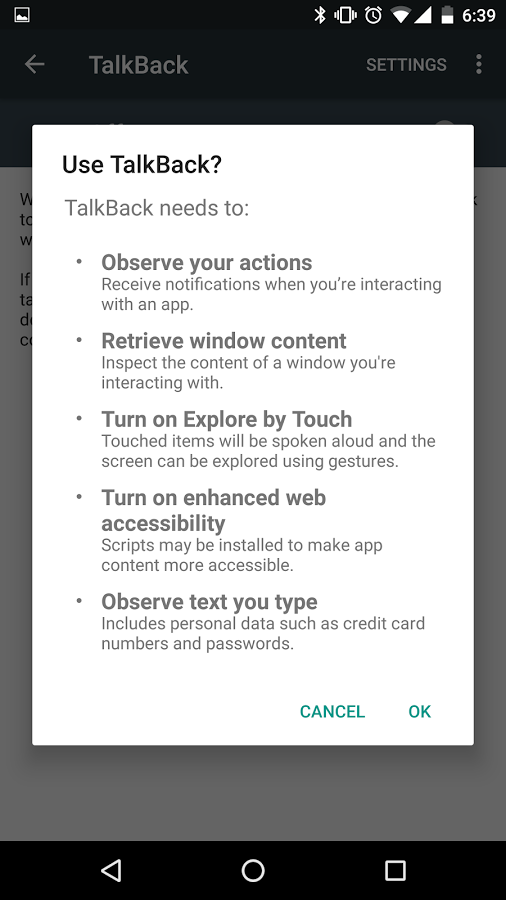 Google话语提示:Google Talkback